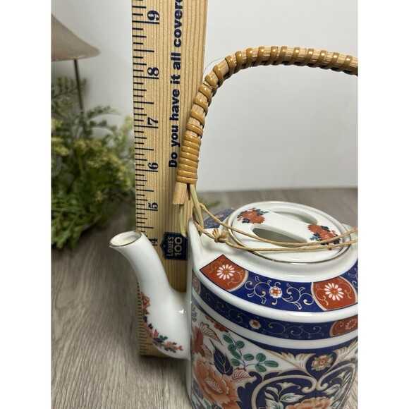 Vintage Japanese Tea Pot With Lid Bamboo Handle By Fred Roberts Co San Francisco - Picture 9 of 9